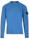 Wappen Patch Crew Neck Knit Top Powder Blue - STONE ISLAND - BALAAN 1