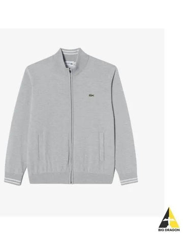 Men s high neck zip up sweater melange gray - LACOSTE - BALAAN 1