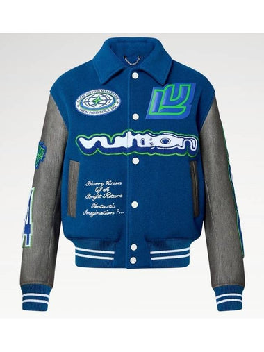 1ABZM2 Embroidered Varsity Blouson Jacket - LOUIS VUITTON - BALAAN 1