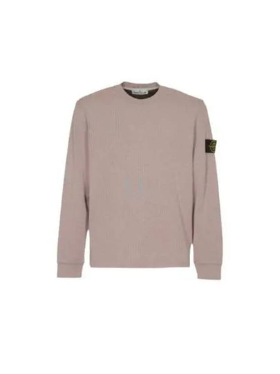 Compass Badge Crew Neck Ribbed Cotton Knit Top Pink - STONE ISLAND - BALAAN 2