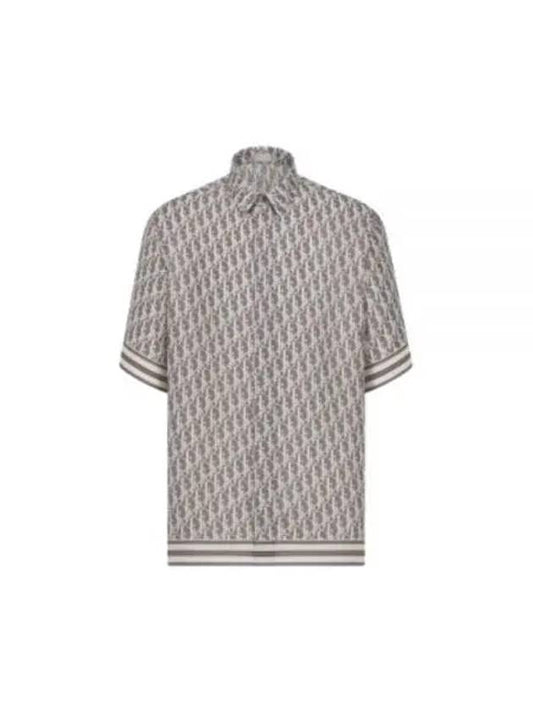 Oblique Short Sleeve Shirt Grey - DIOR - BALAAN 2