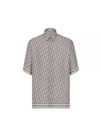 Oblique Short Sleeve Shirt Grey - DIOR - BALAAN 2