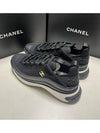 Mixed Fibers Velvet Calfskin Low Top Sneakers Black - CHANEL - BALAAN 3