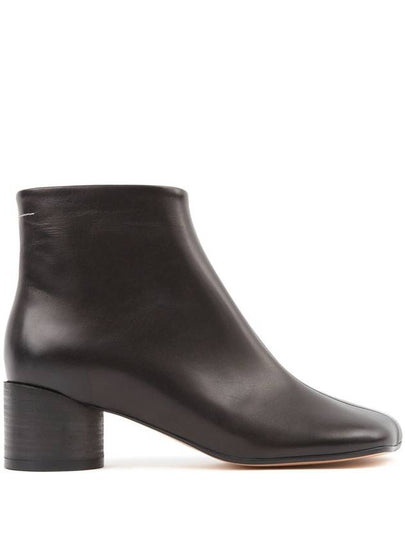 Women's Anatomic Tabi Toe Leather Middle Boots Black - MAISON MARGIELA - BALAAN 2