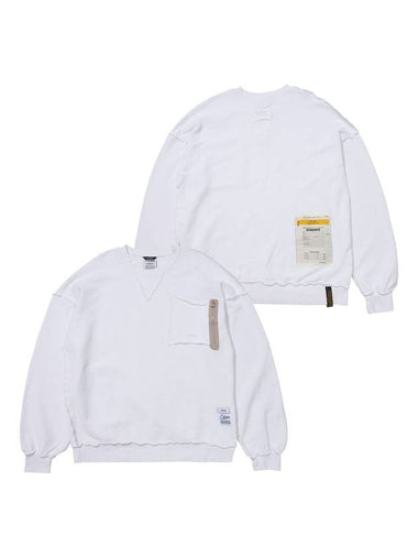 Inside Out Oversized Bio Washed Crew Neck Sweatshirt White - STIGMA - BALAAN 1