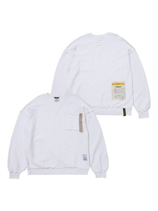 Inside Out Oversized Bio Washed Crew Neck Sweatshirt White - STIGMA - BALAAN 2