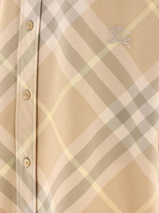 Check Short Sleeve Shirt Beige - BURBERRY - BALAAN 5