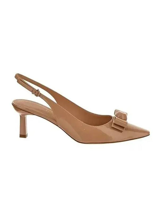 Vara Bowl Patton Leather Slingback Heels Amaretti - SALVATORE FERRAGAMO - BALAAN 1