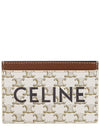 Triomphe Canvas Logo Card Wallet White Tan - CELINE - BALAAN 2