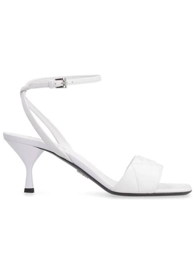 Quilted Leather Sandal Heels White - PRADA - BALAAN 1