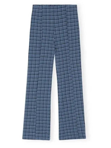 Women s Seersucker Flare Pants Multi F7253 - GANNI - BALAAN 1