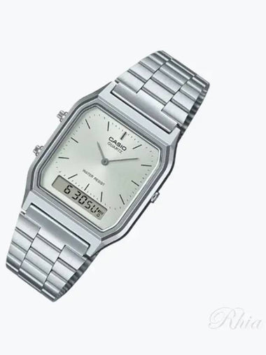 AQ 230A 7AMQYDF 7A Analog Digital Square Vintage Retro Metal Watch - CASIO - BALAAN 1