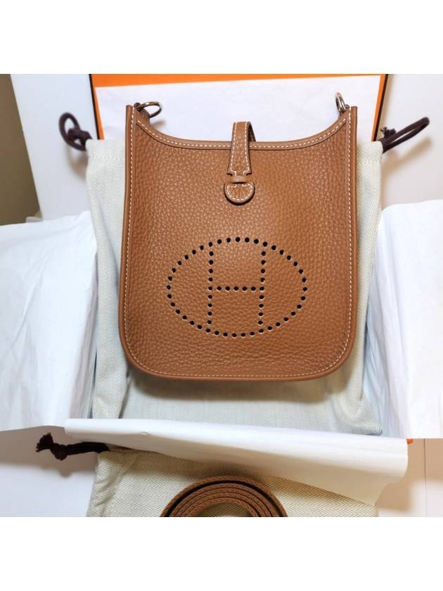 Evelyn 16 Clemence Palladium Cross Bag Gold Brown - HERMES - BALAAN 11