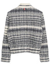 Tartan Check 4 Bar Cardigan Grey - THOM BROWNE - BALAAN 3