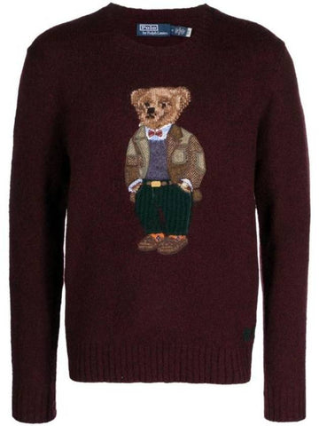 Bear Knit Top Wine Red - POLO RALPH LAUREN - BALAAN 1