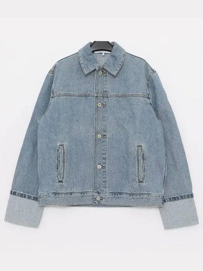 Fisherman Turn Up Denim Jacket Blue - LOEWE - BALAAN 2