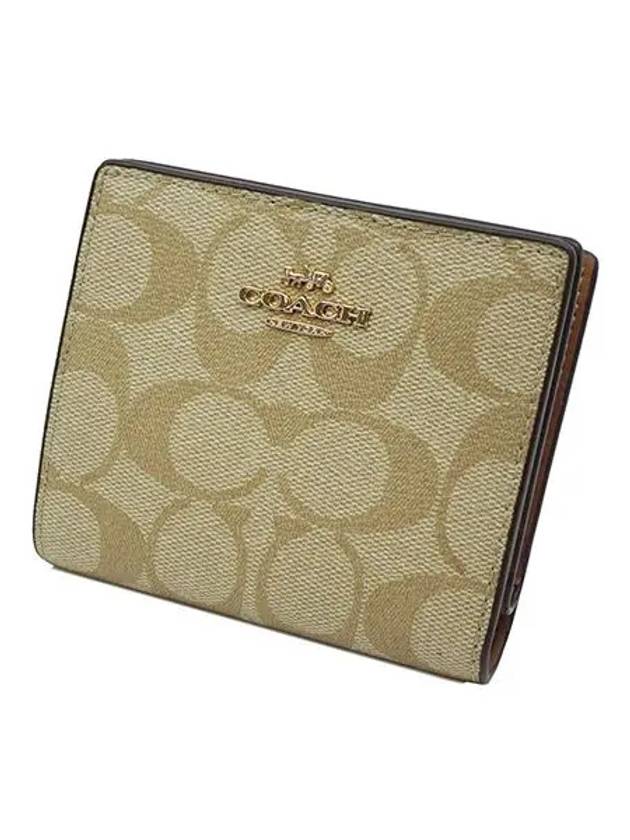 Signature Canvas Half Wallet Light Khaki - COACH - BALAAN 3