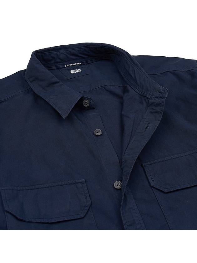 Gabardine Long Sleeve Shirt Navy - CP COMPANY - BALAAN 8