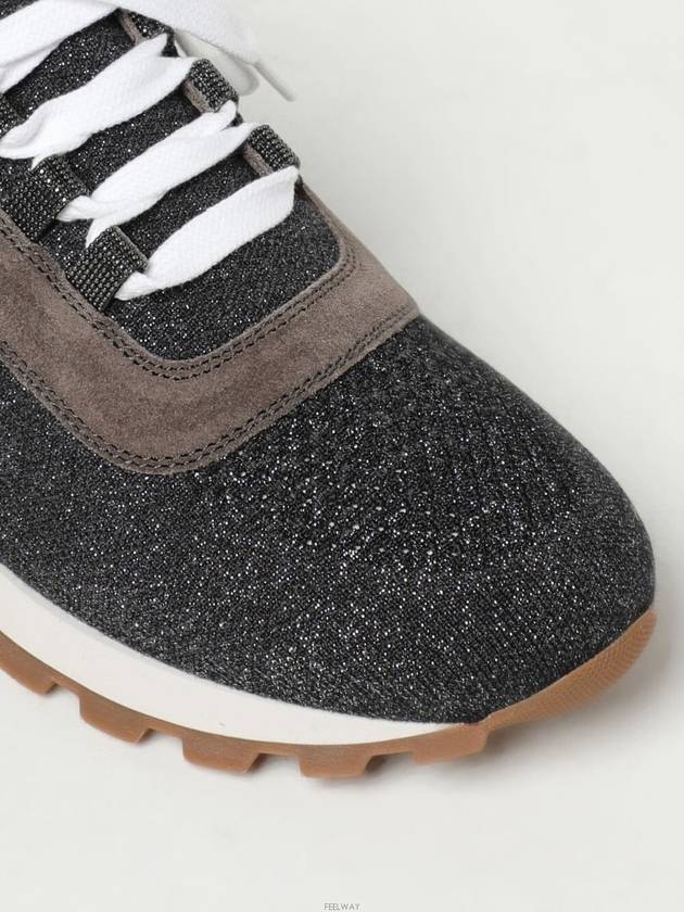 Women's Monilli Knit Low Top Sneakers Grey - BRUNELLO CUCINELLI - BALAAN 4