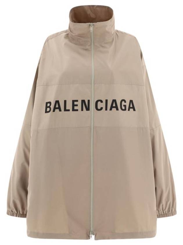 Logo Print Zip-up Jacket Beige - BALENCIAGA - BALAAN 2