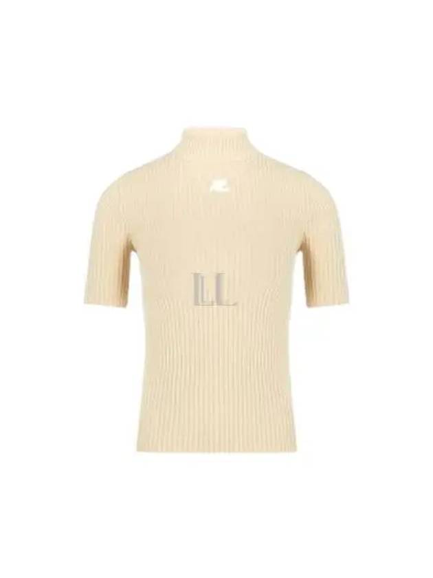 Reedition Knit Short Sleeve Turtle Neck Sand - COURREGES - BALAAN 2