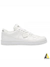 Men's Downtown Triangle Logo Leather Low Top Sneakers White - PRADA - BALAAN 2