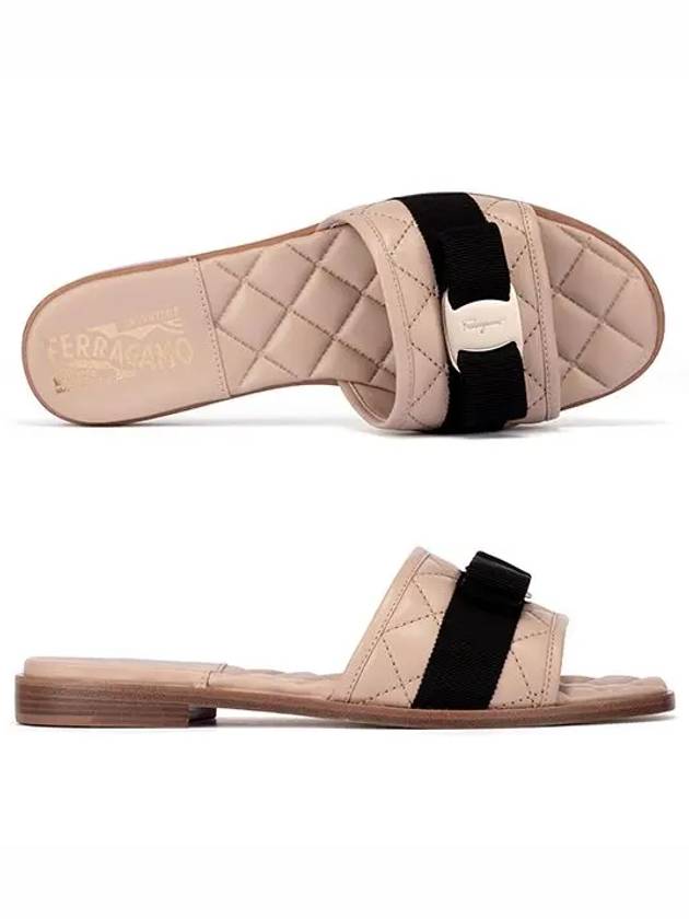 Vara Quilted Slippers Beige - SALVATORE FERRAGAMO - BALAAN 2