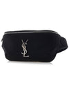 Cassandre Classic Canvas Leather Belt Bag Black - SAINT LAURENT - BALAAN 3