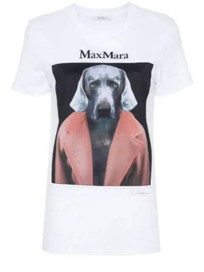 Cypria Print Cotton Short Sleeve T-Shirt White - MAX MARA - BALAAN 2