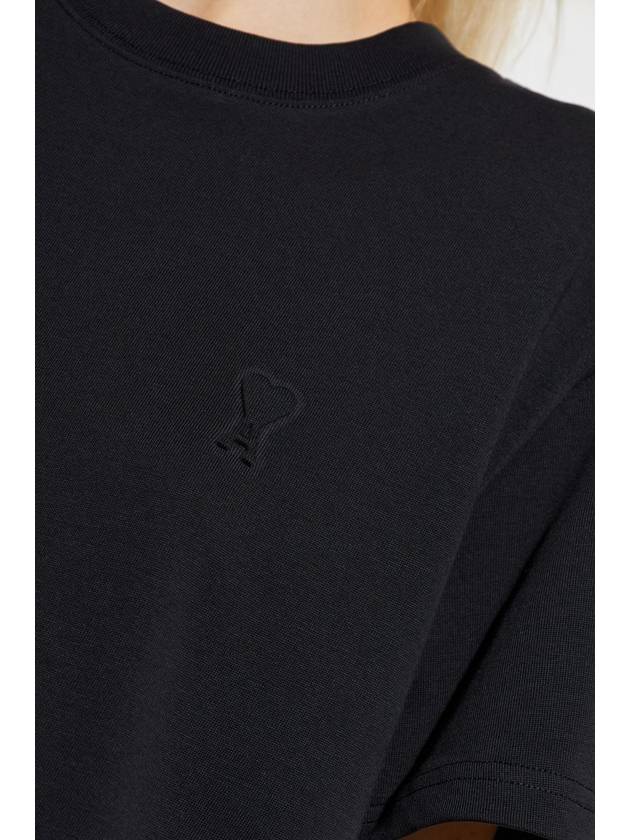 Ami Alexandre Mattiussi T-shirt With Raised Logo, Women's, Black - AMI - BALAAN 5