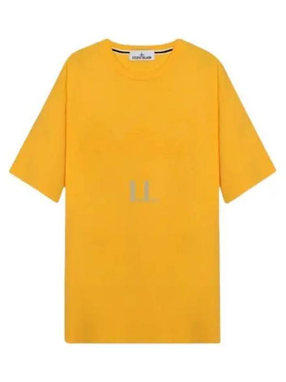 Men's Logo Short Sleeve T-Shirt Yellow - STONE ISLAND - BALAAN 2