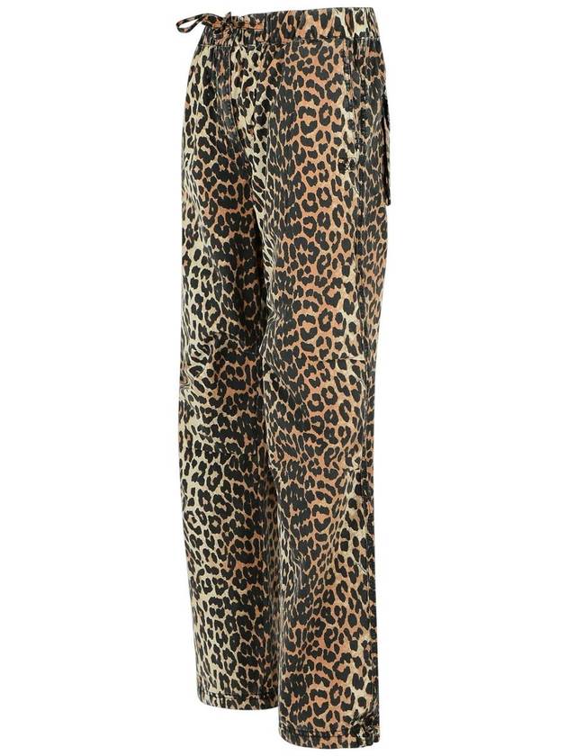 leopard print drawstring pants F9356 - GANNI - BALAAN 3