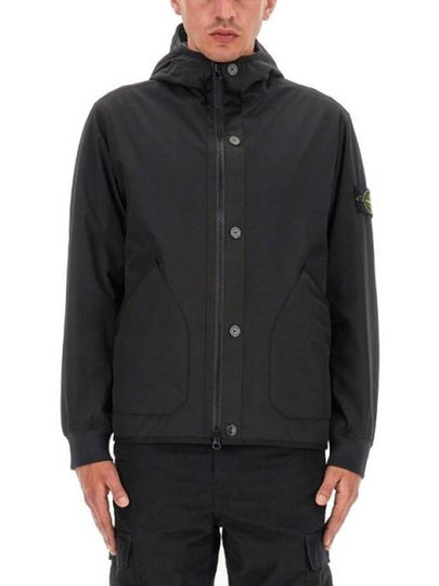 Soft Shell-R E.Dye Pure Insulation Technology Recycled Polyester Primaloft Hooded Jacket Black - STONE ISLAND - BALAAN 2