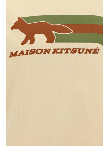 Men's Flash Fox Comfort Short Sleeve T-Shirt Beige - MAISON KITSUNE - BALAAN 1