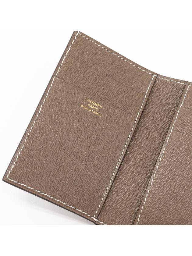 Bearn Tri-Fold Half Wallet Etoupe - HERMES - BALAAN 5