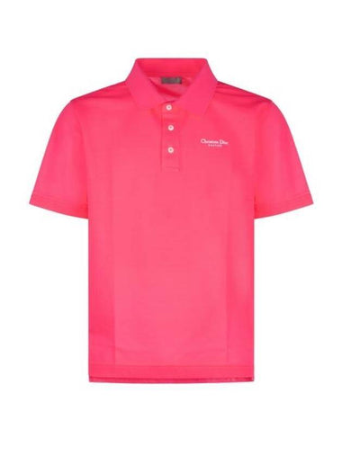 Couture Polo Shirt Fluorescent Pink - DIOR - BALAAN 1