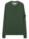 Logo Patch Round Neck Knit Top Green - STONE ISLAND - BALAAN 2