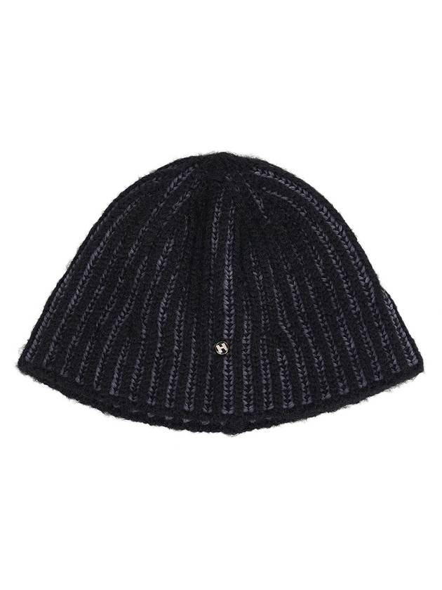 Wool Badge Knit Bucket Hat Black - HIGH SCHOOL DISCO - BALAAN 3