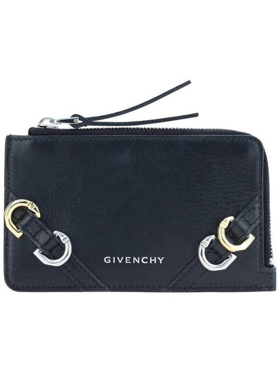 Voyou Zipper Leather Card Wallet Black - GIVENCHY - BALAAN 2