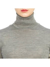 Fine Merino 4 Bar Relaxed Short Sleeve Turtleneck Grey - THOM BROWNE - BALAAN 7