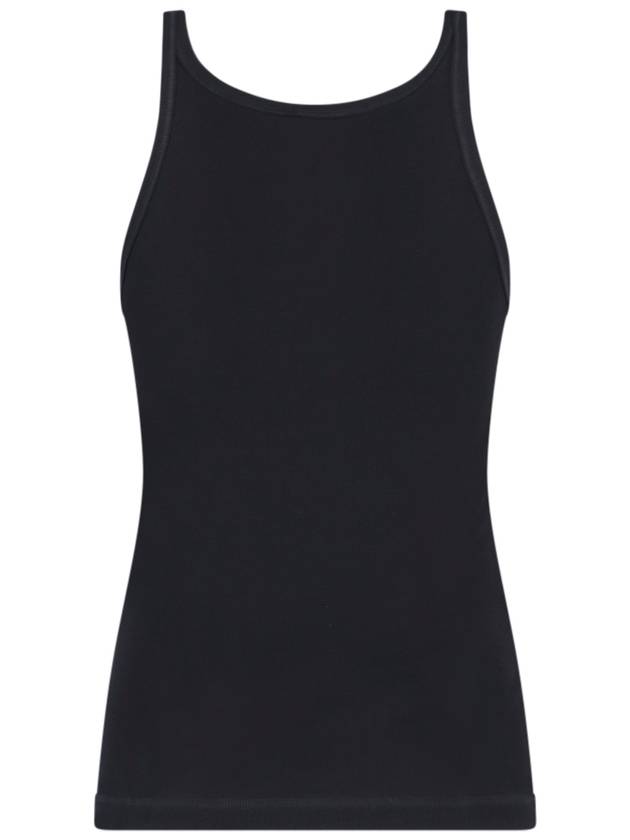 Ribbed Knit Tank Sleeveless Black - DOLCE&GABBANA - BALAAN 3