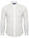 Blue Pony Poplin Slim Fit Long Sleeves Shirt White - POLO RALPH LAUREN - BALAAN 2