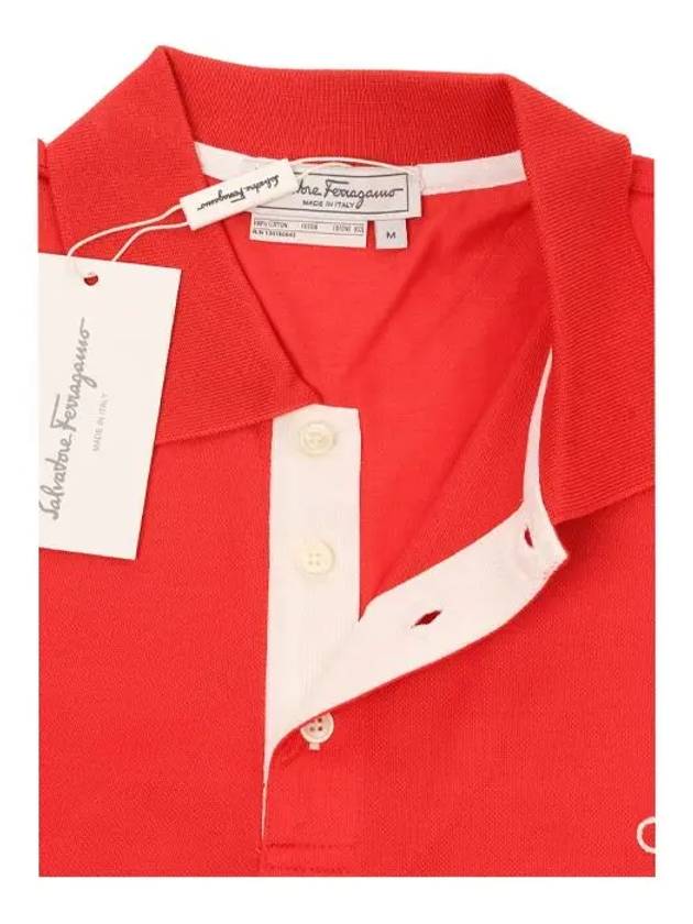 Ferragamo Ferragamo Shirt 120208 Button RED Men's Collar TShirt - SALVATORE FERRAGAMO - BALAAN 3