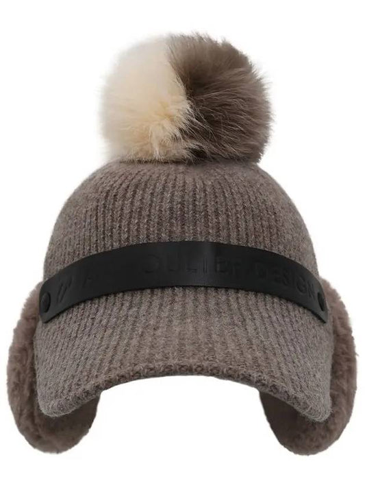 Strap Fur Knit Hat IPL3WCP552 BR - IJP DESIGN - BALAAN 2