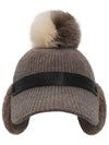 Strap Fur Knit Hat IPL3WCP552 BR - IJP DESIGN - BALAAN 3