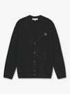 Bold Fox Head Patch Regular Lambswool Cardigan Black - MAISON KITSUNE - BALAAN 2