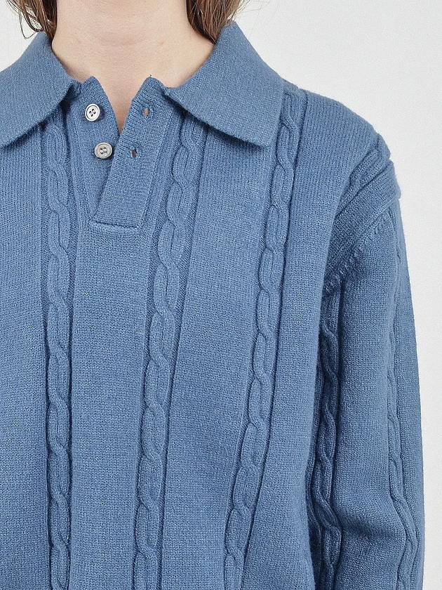 Modal Cable Collar Knit Blue - CHANCE'S NOI - BALAAN 6