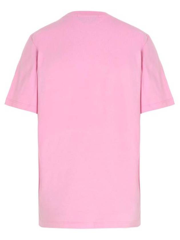 Brushed Logo Short Sleeve T-Shirt Pink - MSGM - BALAAN 3