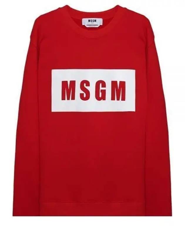 Box Logo Print Cotton Sweatshirt Red - MSGM - BALAAN 2