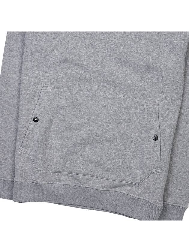 Snap Brushed Cotton Fleece Hoodie Grey - STONE ISLAND - BALAAN 8